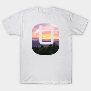 Initial U Sunset Photograph T-Shirt